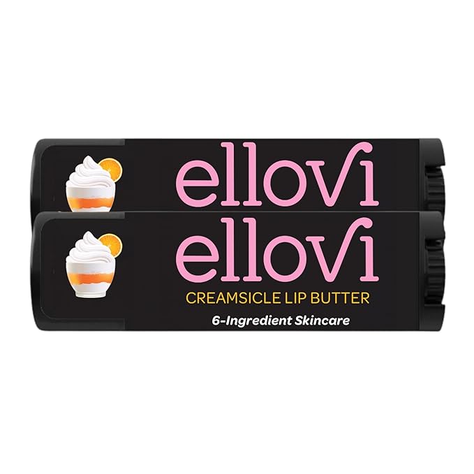 Natural Lip Butter Lip Balm - Creamsicle - Pure Enough to Eat - Made With Just 6 Vegan Ingredients - 100% Natural & Organic Moisturizing Lip Care for All Day Hydration (2-Pack)-Velvo Beauty