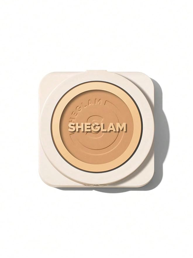 SHEGLAM SKin-Focus Full Coverage Powder Foundation Oil-Control Lightweight Face Pressed Powder Makeup-Sand-Velvo Beauty