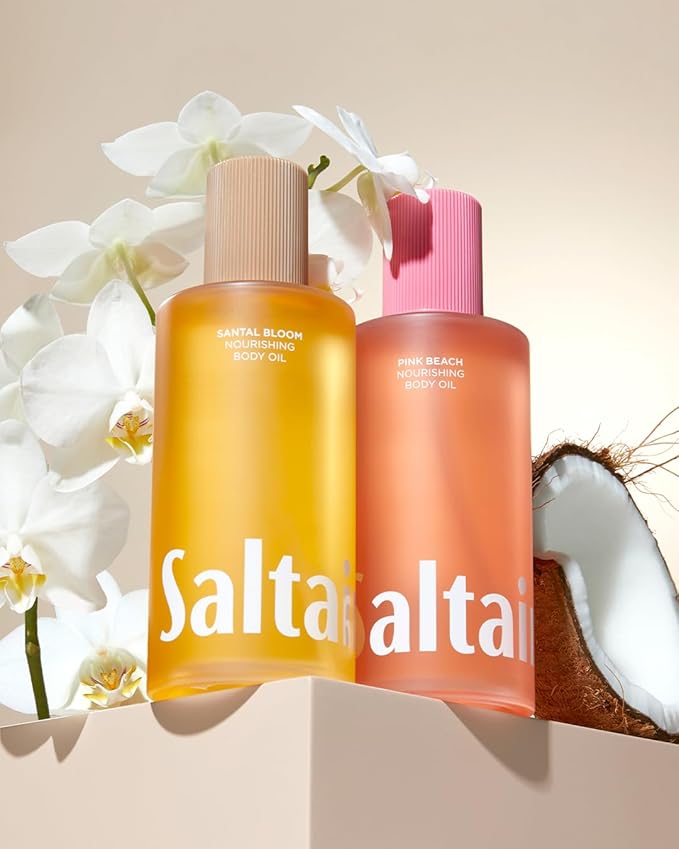 Saltair Body Oil. Jumbo Size Santal Bloom After Shower and Bath Oil Moisturizer for Women and Men. Botanical, Non-Greasy, and Well-Absorbing Lotion for Hydrating Dry Skin. 10oz Bottle-Velvo Beauty