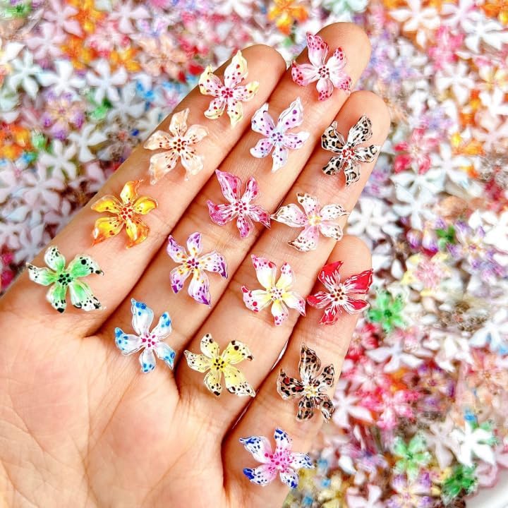 Flower 3D Nail Charms and Gems, Cute Hawaii Flowers Nail Art Charms, Gold Butterfly Nail Rhinestone and Charms,White Flatback Pearls Nail Charms Y2K Kit-Velvo Beauty