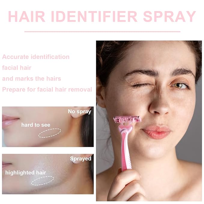 Hair Identifier Spray for Face Shaving,Moisturizing and Skin Care Dermaplaner Spray, Glow Reveal Face Spray for Face Dermaplaning, Peach Fuzz Remover for Women Face (1pc)-Velvo Beauty