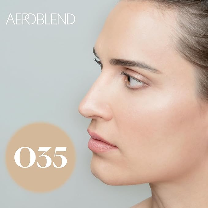 AEROBLEND Airbrush Foundation Makeup (O35) Professional, Water-Based, Buildable, Long-wearing, For all skin types, 1 oz-Velvo Beauty