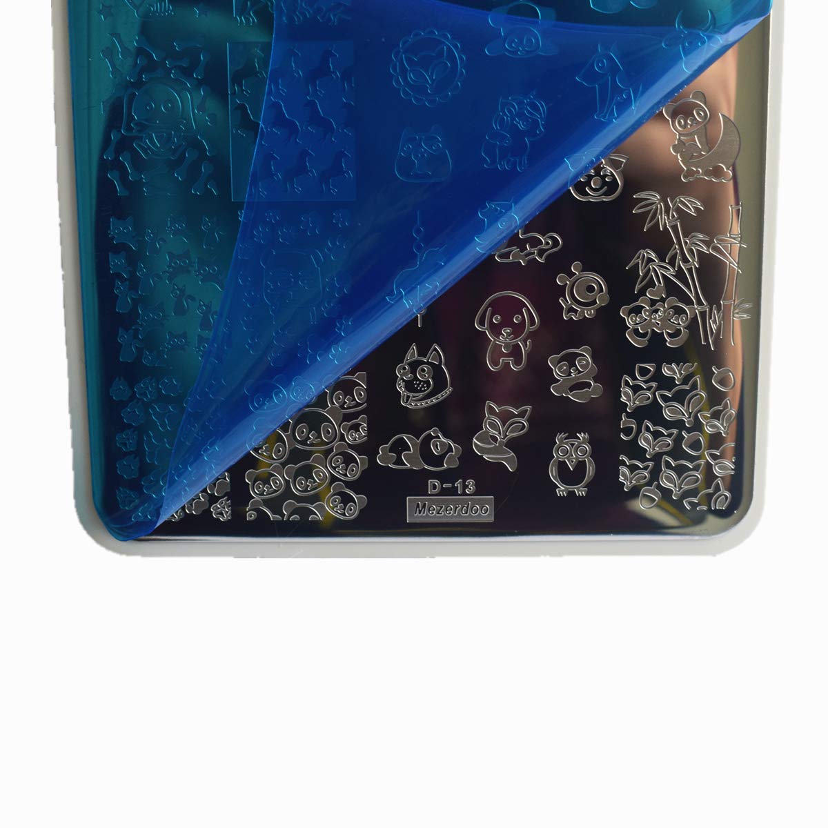 2pcs Floral Animal Series Nail Stamping Plates Template Plants Unicorn Nail Stamp Plates Cute Cat Panda Fox Manicure Image Stamper Plate Flowers Stainless Steel Nail Art Stencil-Velvo Beauty