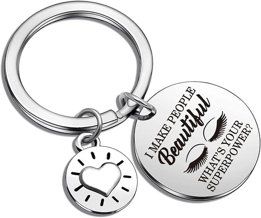 Beauty Salon Jewelry Lash Girl Gift Make Up Artist Gift Lash Girl Keychain Beautician Keychain Eye Lash Artist Gift Eyelash Keychain Beautician Appreciation Gift-Velvo Beauty