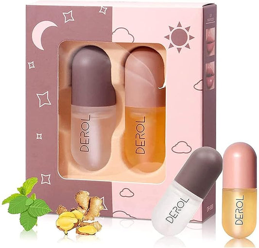 Lip Plumper Set, Day and Night Lip Plumper Gloss/Plumping Lip Balm/Lip Cosmetics Lip Mask for All Day-Velvo Beauty