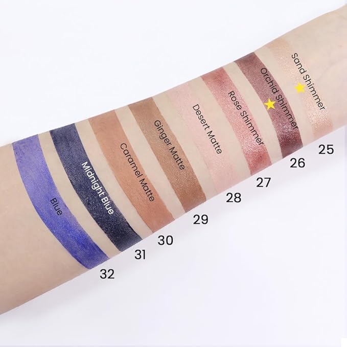 evpct 2Pcs Cream Eyeshadow Sticks Set for Eyes Waterproof, Sand Shimmer & Orchid Shimmer Matte Eye shadow Stick Pencil Pen Bulk sombras en crema para ojos 25+26-Velvo Beauty