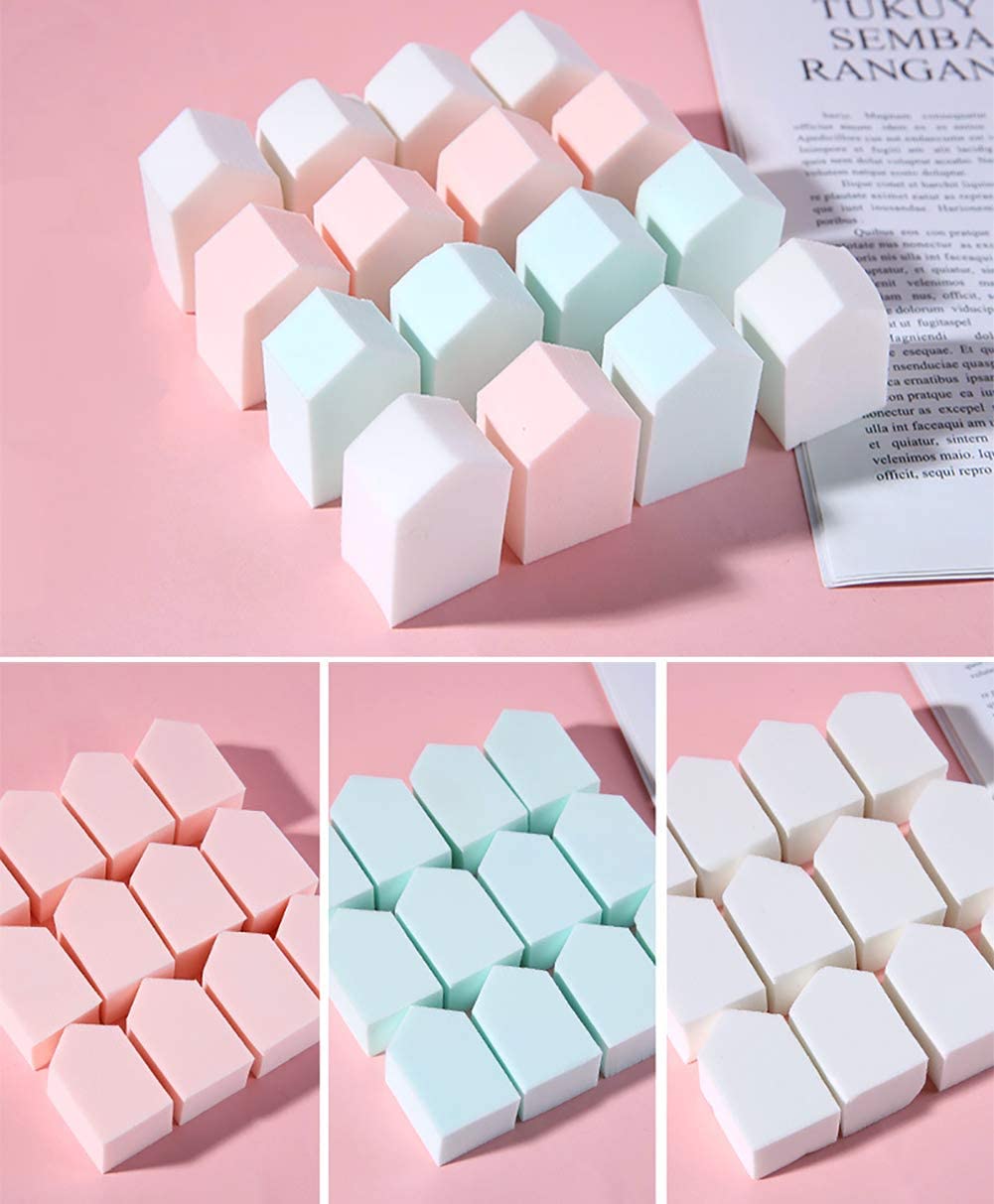 25 PCS Makeup Blenders Sponges Set, Use for Dry and Wet, Perfect for Full Face Curve Blending, Cream, Liquid, Powder Foundation Cosmetics, Latex Free & Soft & Flexible, Pentagon-Velvo Beauty