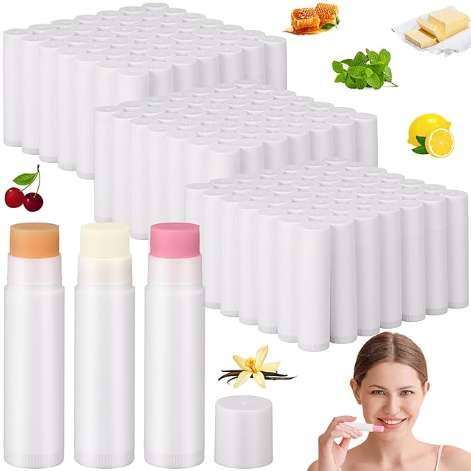 Demissle 300 Pcs Unlabeled Lip Balms Bulk Chapped Stick Blank Mini Lip Balm Gifts Moisturizing Lip Balm Party Favors for Women Homeless Guests Wedding Bridal Shower Baby Shower Favors(Mixed Flavor)-Velvo Beauty