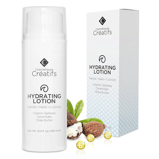 Hydrating Lotion for Dry Hands, Nails, and Cuticles, 3.4 fl. oz., Daily Moisturizing Skincare for Soft, Sensitive Skin with Shea Butter and Ceramides-Velvo Beauty
