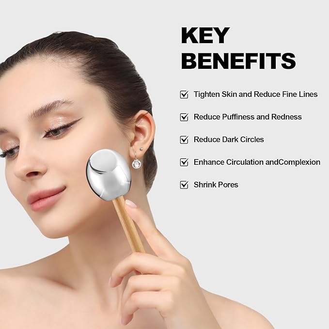Ice Globes-Facial Skin Care Tools for Women,Ice Globes for Face-Unbreakable Steel Cooling Roller,Cryo Sticks for Face -Tighten Skin and Reduce Puffiness-Velvo Beauty