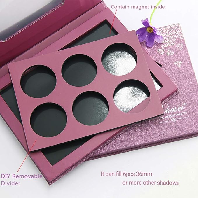 Medium-Sized Magnetic Makeup Palette with Diamond-Shaped Transparent Window-Velvo Beauty