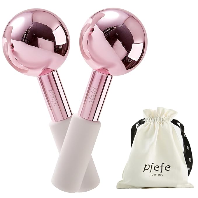 Ice Globes for Face & Eyes, Unbreakable Stainless Steel Cryo Sticks for Beauty Routines, Facials Cold Roller Colling Globes for Puffiness, Wrinkles, Dark Circles, Headaches-Velvo Beauty