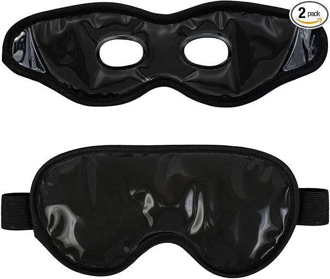 Cooling Gel Eye Mask Reusable Cold Eye Mask, Frozen Eye Mask Ice Eye Compress Ice Pack, No Freeze, Cool Relaxation, Comfort Snug Fit, Eye Cover Ice Mask with Mineral Mud for Office, Home, 2PCS-Velvo Beauty