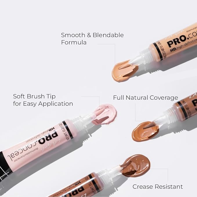 L.A. Girl Pro Concealer, Medium Beige, 0.28 Oz (LAX-GC978-A)-Velvo Beauty