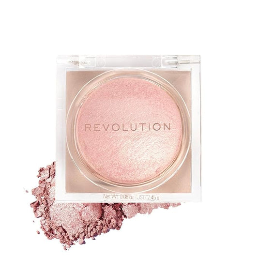 Makeup Revolution Beam Bright Highlighter, All Over Face Glow, Powder To Liquid Formula, 5 Different Shades, Pink Seduction-Velvo Beauty
