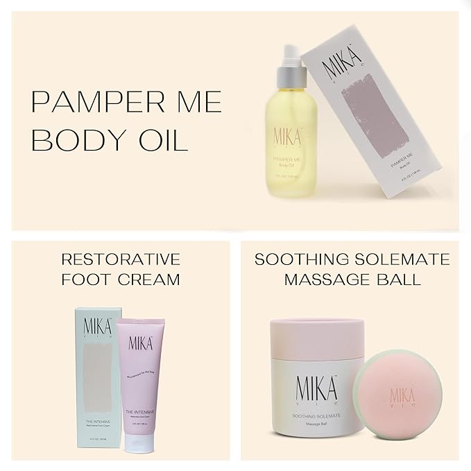 Age Playfully Bundle 3-Piece Luxury Gift Bundle for Women | Organic Body Oil+Foot Lotion for Dry Cracked Feet+Massage Ball for Feet and Muscle | Gift Idea for Women Over 40, Girlfriends | Clean Beauty-Velvo Beauty