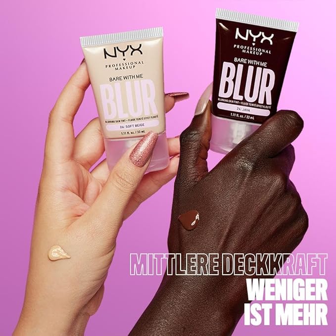 NYX PROFESSIONAL MAKEUP Bare With Me Blur Skin Tint Foundation Make Up with Matcha, Glycerin & Niacinamide - Light Neutral-Velvo Beauty