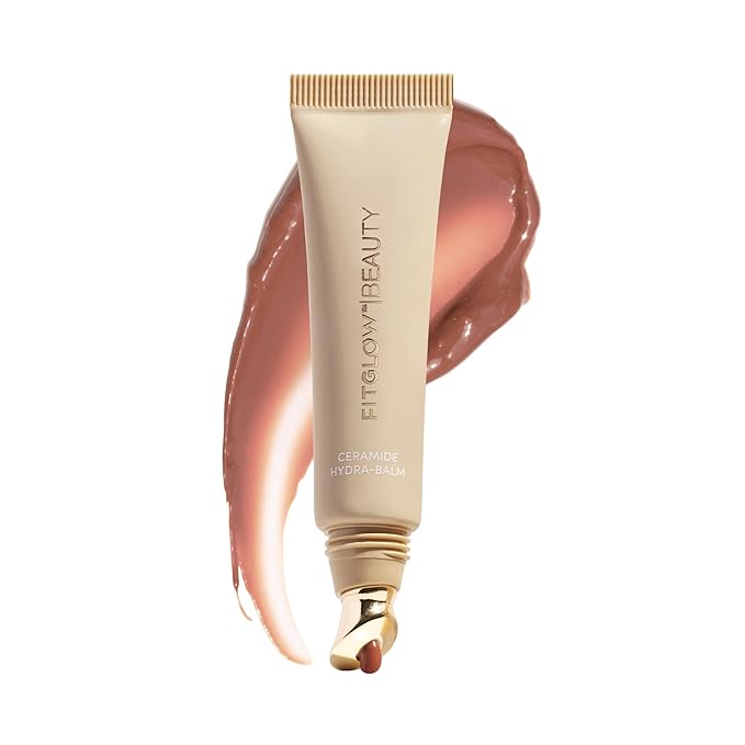 Fitglow Beauty Ceramide Hydra-Balm Lip Gloss | Hydrating Lip Serum with Peptides & Glutathione | Plumping & Anti-Aging Lip Skincare | Dry & Chapped Lip Repair | Vegan & Cruelty-Free | 12g - Spice-Velvo Beauty