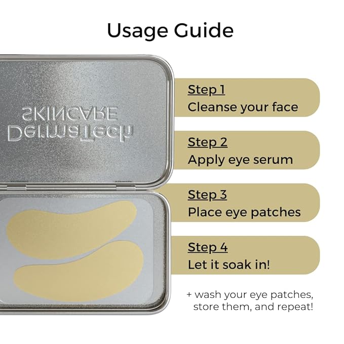 Reusable Under Eye Patches Eco-Friendly Wrinkle Patches with Tin Case | 100% Silicone Reusable Facial Patches | For Puffy Eyes, Dark Circles, Reducing Wrinkles-Velvo Beauty