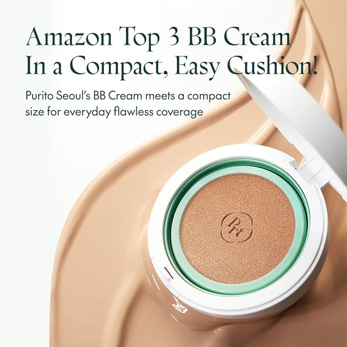 PURITO SEOUL Wonder Releaf Centella BB Cushion #23 Natural Beige, Foundation, Korean Centella, Makeup Long Lasting, Flawless Coverage, K-Beauty, 15g, 0.52 fl.oz-Velvo Beauty