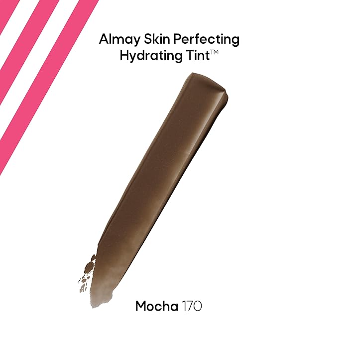 Almay Hydrating Liquid Foundation Tint, Lightweight with Light Coverage, Naturally Dewy Finish, Hypoallergenic, Dermatologist TestedFragrance Free, 170 Mocha, 0.94 fl oz.-Velvo Beauty