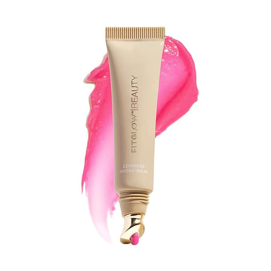 Fitglow Beauty Ceramide Hydra-Balm Lip Gloss | Hydrating Lip Serum with Peptides & Glutathione | Plumping & Anti-Aging Lip Skincare | Dry & Chapped Lip Repair | Vegan & Cruelty-Free | 12g - Liv-Velvo Beauty