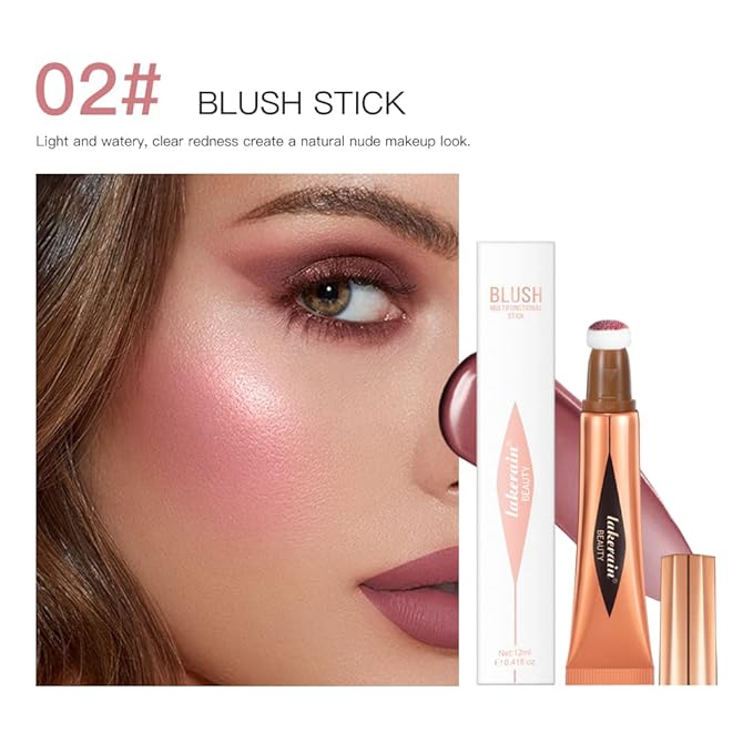 Liquid Blush Stick, Beauty Stick, Cream Blush, Liquid Blush For Cheeks, Beauty Blush Stick With Cushion Applicator, Multifunctional Makeup Beauty Stick (02#)-Velvo Beauty
