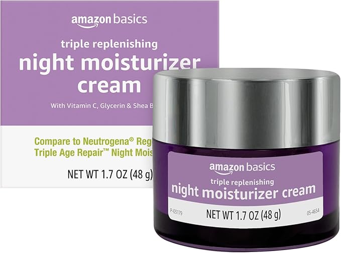 Amazon Basics Triple Replenishing Moisturizer, Night Cream, 1.7 Ounces, 1-Pack-Velvo Beauty
