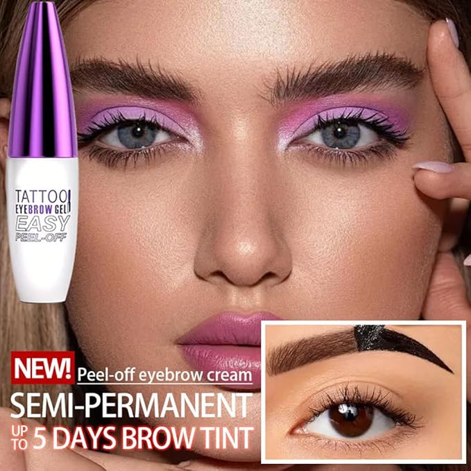 Peel Off Tattoo Brow Tint Gel - 2pcs Light Brown Eyebrow Kit, Waterproof, Transfer-Proof & Sweatproof, Quick Peel Formula for Natural Fuller Brows, Mother’s Day Gifts for Women All Skin Types-Velvo Beauty