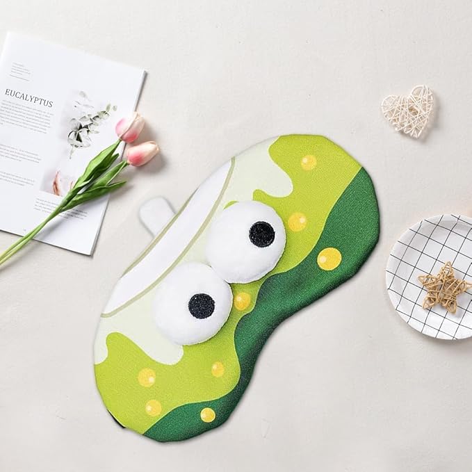 PERFECTSIGHT Sleep Eye Masks, Cute Plush Sleep Eye Cover Lightweight Adjustable Eyeshade Faux Fur Mask Cover for Women Men Sleep Travel Nap, Bubble Tea-Velvo Beauty