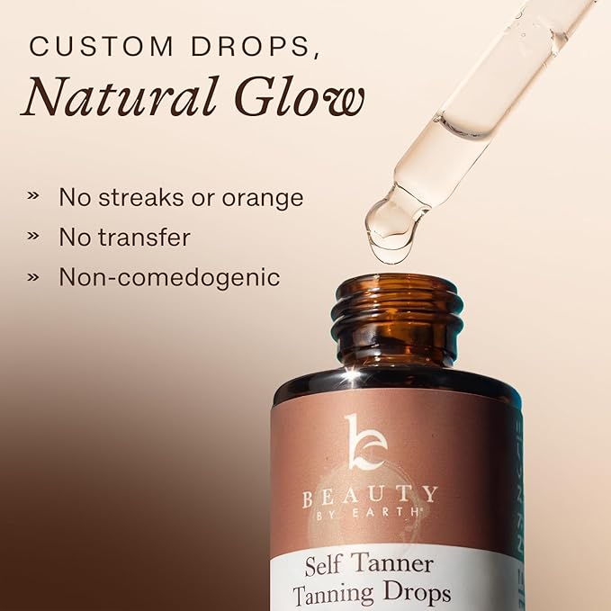 Self Tanning Drops for Face - USA Made with Organic & Natural Ingredients, Ultra Dark Face Tanning Drops to Add to Moisturizer, Self Tanner for Sunless Fake Tan & Natural Glow, Cruelty & Toxin Free-Velvo Beauty