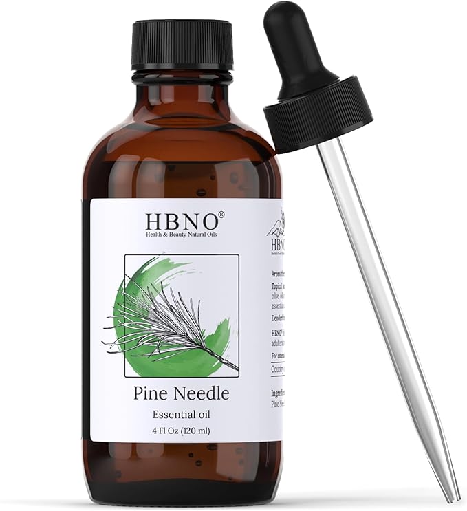 HBNO California Bottled Pine Needle Essential Oil 4 fl oz (120ml) - Natural Pine Needle Oil - Perfect for Cleaning, Aromatherapy, DIY, Soap & Diffuser-Velvo Beauty