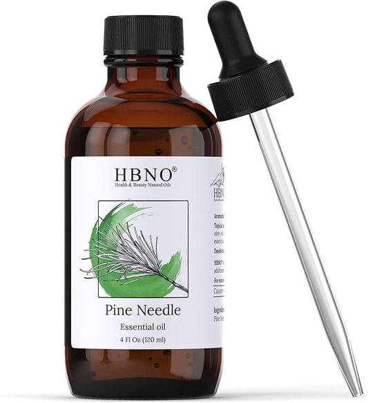 HBNO California Bottled Pine Needle Essential Oil 4 fl oz (120ml) - Natural Pine Needle Oil - Perfect for Cleaning, Aromatherapy, DIY, Soap & Diffuser-Velvo Beauty
