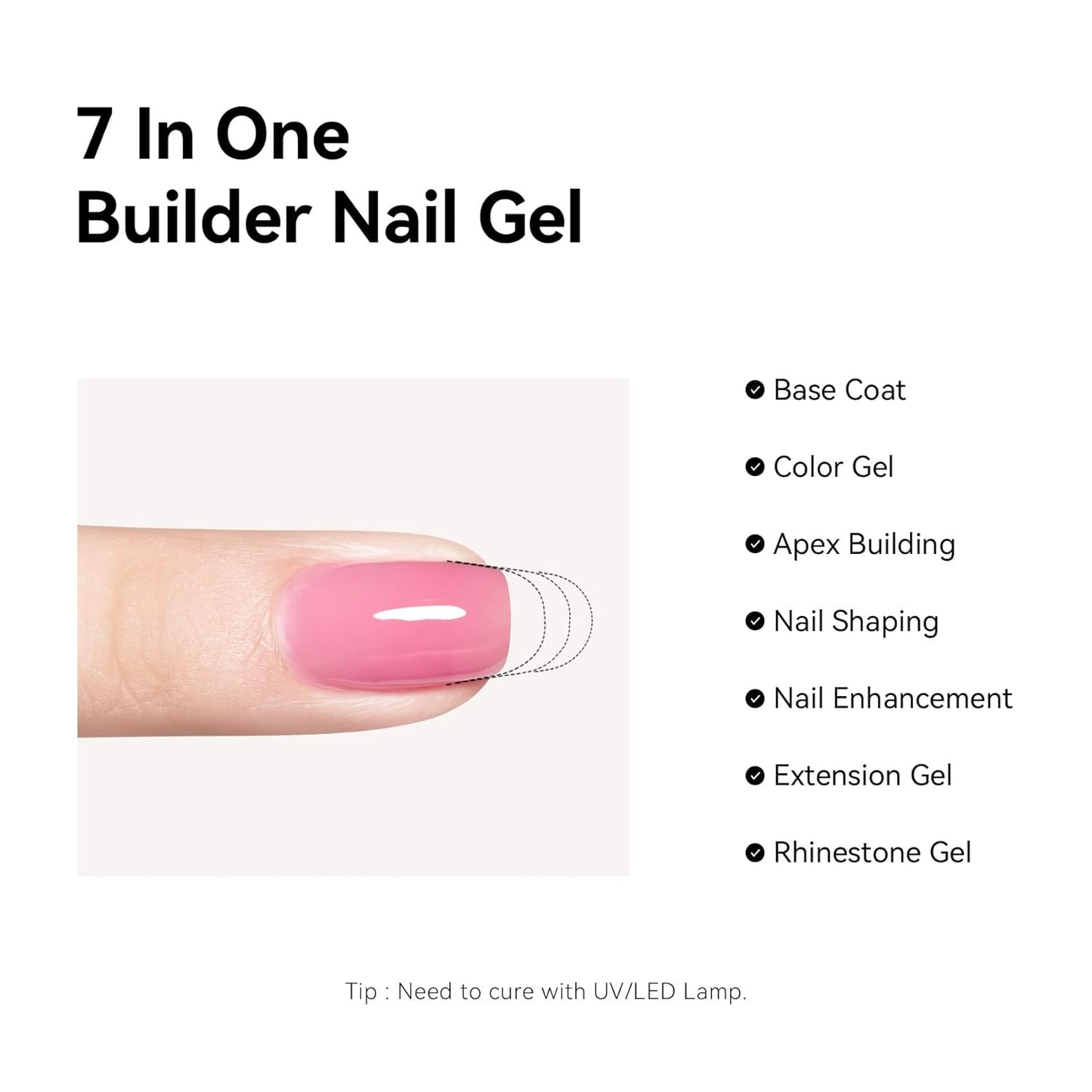 MAYCHAO Clearly Nude Builder Gel for Nails, 15ml Nail Strengthener in a Bottle, Nail Extension Hard Gel, Soak Off Long Lasting UV Light Cure-Velvo Beauty