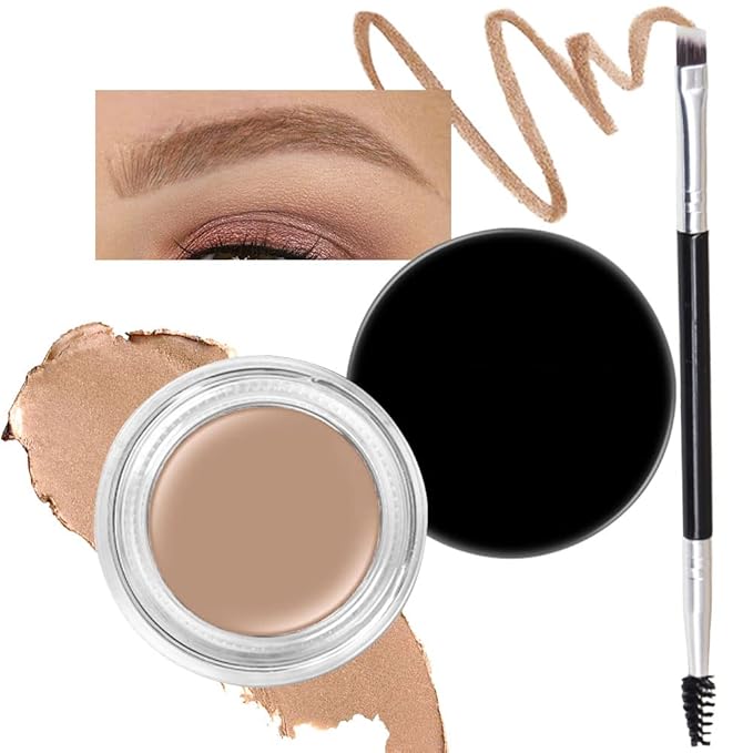 evpct Blonde Eyebrow Powder Pomade Gel Shaper Makeup Kit with Dual-ended Brush, Eyebrow Stencils Kit for Women Shaping, Eye Brow Pomade Stencil Shaper Tinting kits for Women, Long Lasting Waterproof-Velvo Beauty