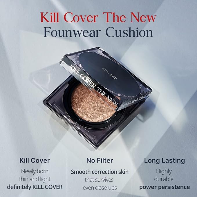 CLIO Kill Cover The New Founwear Cushion Refill Included (15g*2, 1.5 FAIR)-Velvo Beauty