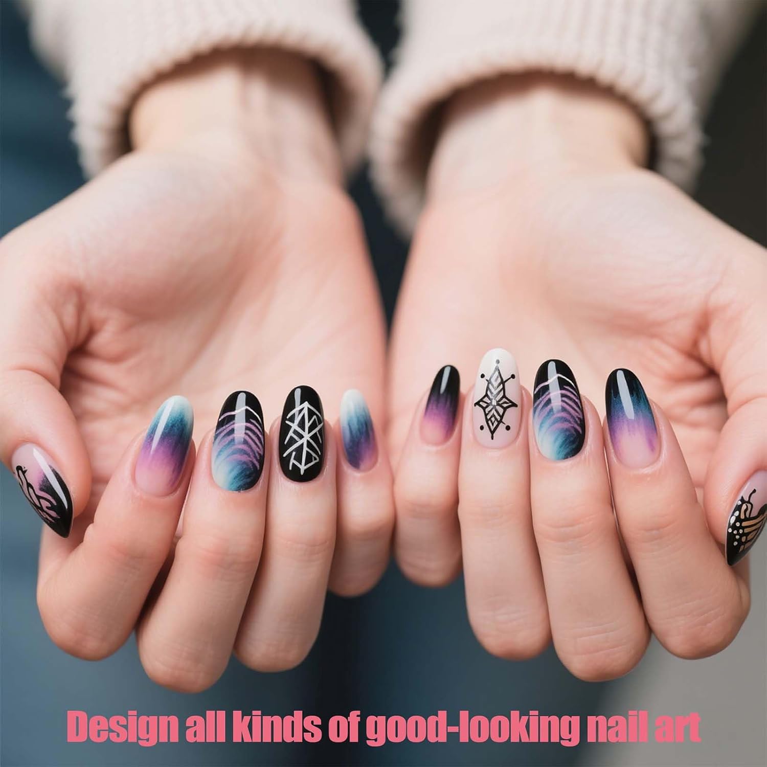 Artdone Nail Dotting Tools 32PCS Double-ended Nail Art Brushes Kit Nail Art Gel Polish Liner Brushes Design Pen For Nail Drawing And Nail Paint Brushes Small Detail Brushes-Velvo Beauty