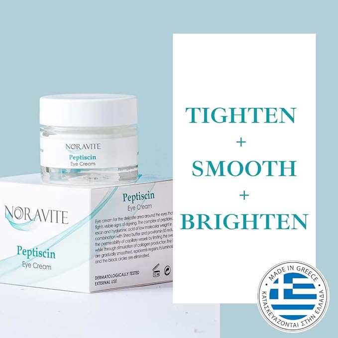 PeptiScin - Peptide Eye Cream with Hyaluronic Acid and Escin | Rich Moisturizing Dark Circle Eye Cream | Brightens and Tones - 1.35 Ounce-Velvo Beauty