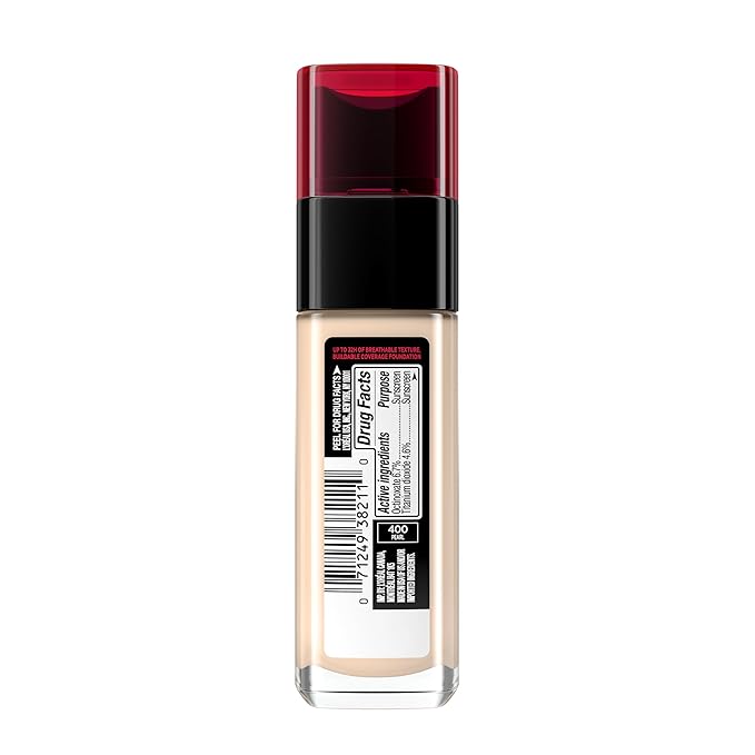 L'Oreal Paris Makeup Infallible Up to 32 Hour Fresh Wear Lightweight Foundation, 400 Pearl, 1 Fl Oz, Packaging May Vary-Velvo Beauty