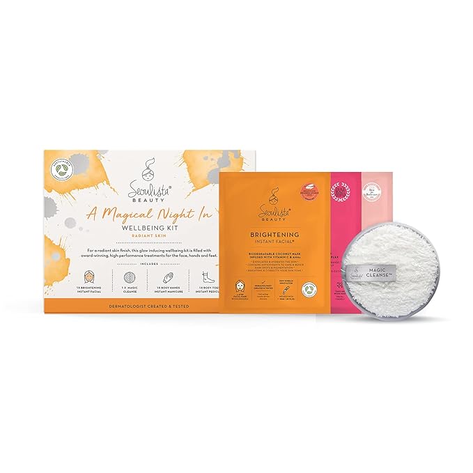 RADIANT Gifting Bundle | BRIGHTENING SHEET MASK | Rosy Toes - Foot Mask Instant Pedciure | Rosy Hands - Hand Mask Instant Manicure| Magic Cleanse™ Eco-friendly Cleansing Tool-Velvo Beauty