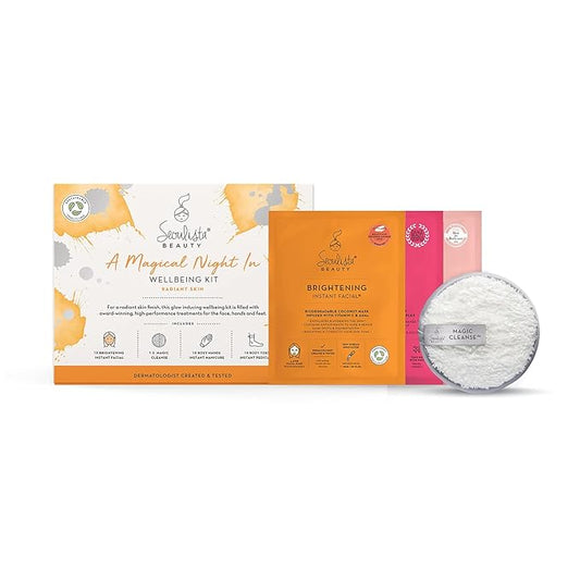 RADIANT Gifting Bundle | BRIGHTENING SHEET MASK | Rosy Toes - Foot Mask Instant Pedciure | Rosy Hands - Hand Mask Instant Manicure| Magic Cleanse™ Eco-friendly Cleansing Tool-Velvo Beauty