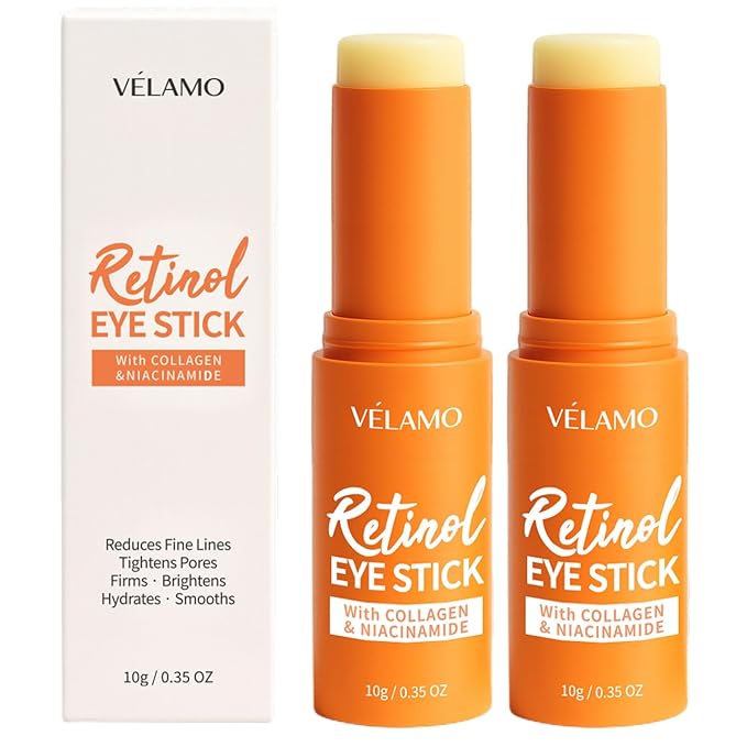 VELAMO ADVANCED Retinol Eye Balm Stick: Under Eye Cream for Dark Circles Puffiness Eye Bags Wrinkles Fine Lines - Korean Skincare Formula with Collagen, Niacinamide, Peptides & Hyaluronic Acid 2 Packs-Velvo Beauty