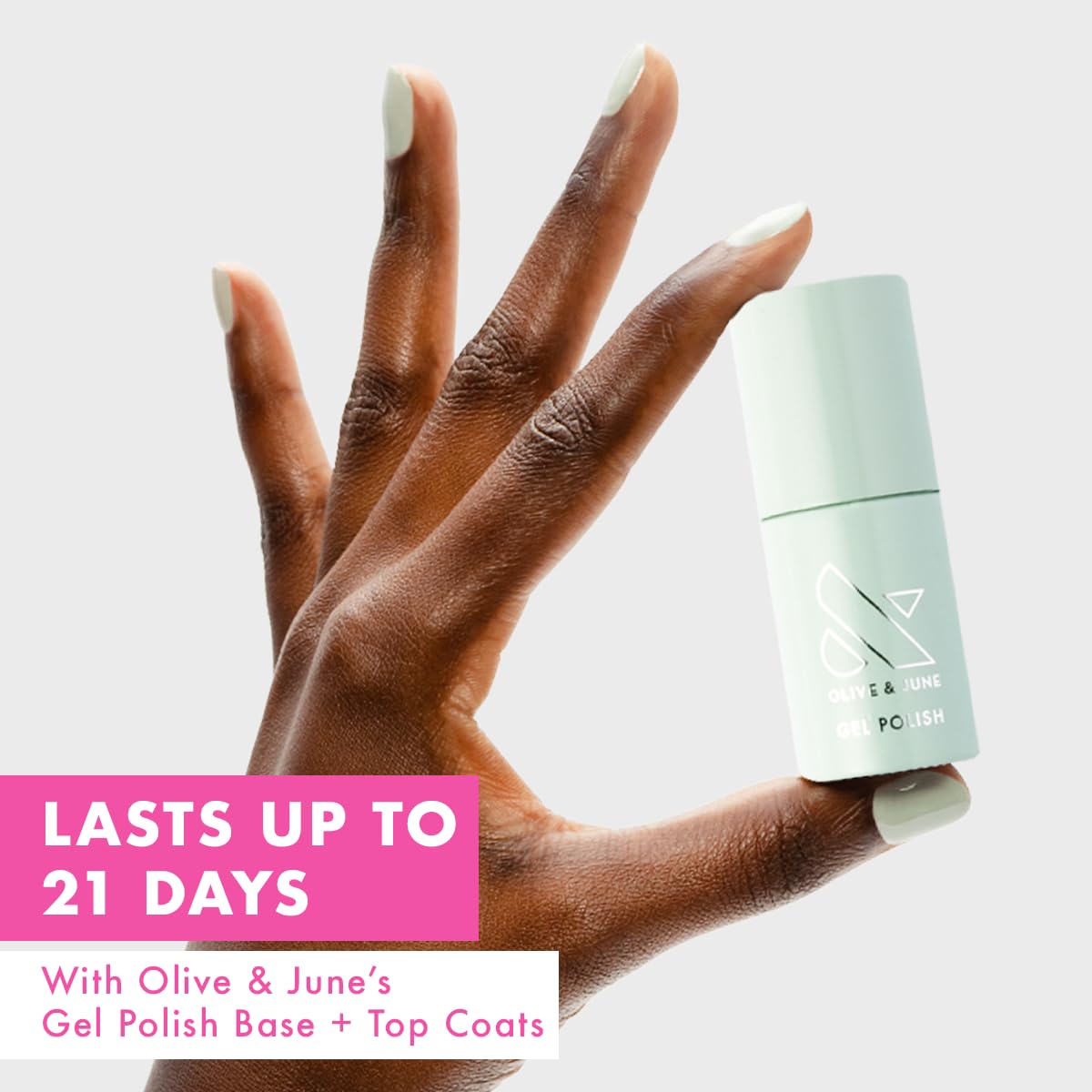 Olive & June Gel Polish | UV LED Nail Lamp Needed | Long Lasting Formula | Up to 21 Days of Wear | Damage-Free Removal | Salon-Quality Manicure, Pedicure at Home | KMC | Pastel Sage-Velvo Beauty