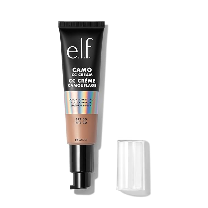 e.l.f. Camo CC Cream, SPF 30 Color-Correcting Medium-To-Full Coverage Face Foundation, Delivers An Airbrushed Finish, Vegan & Cruelty-Free, Tan 425 N-Velvo Beauty