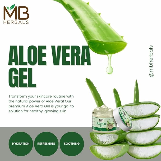 MB Herbals Aloe Vera Gel 7 oz (200 Gram) | Pure Aloe Vera Gel - No added Fragrance | For Moisturizing Skin and Scalp | Skin and Hair Care-Velvo Beauty