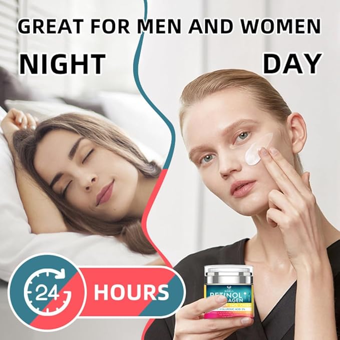 Retinol & Collagen Face Cream – Anti-Aging Moisturizer for Wrinkles & Fine Lines | Hyaluronic Acid & Peptides | Hydrates & Restores Skin Elasticity-Velvo Beauty