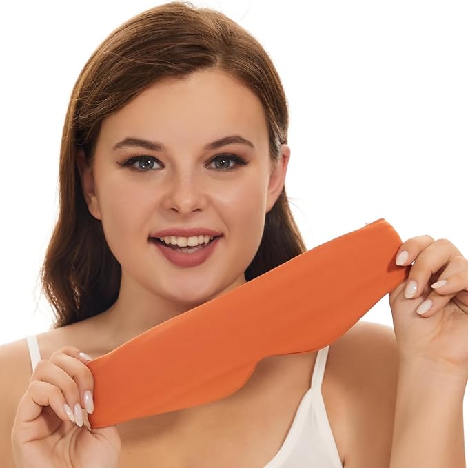 ALASKA BEAR Sleep Mask for Side Sleepers Patented Design, Cup-Shaped and Extra-Soft, 100 Blackout Eye Mask Shades Cover for Men and Women Home or Travel, Machine Washable, Tangerine-Velvo Beauty