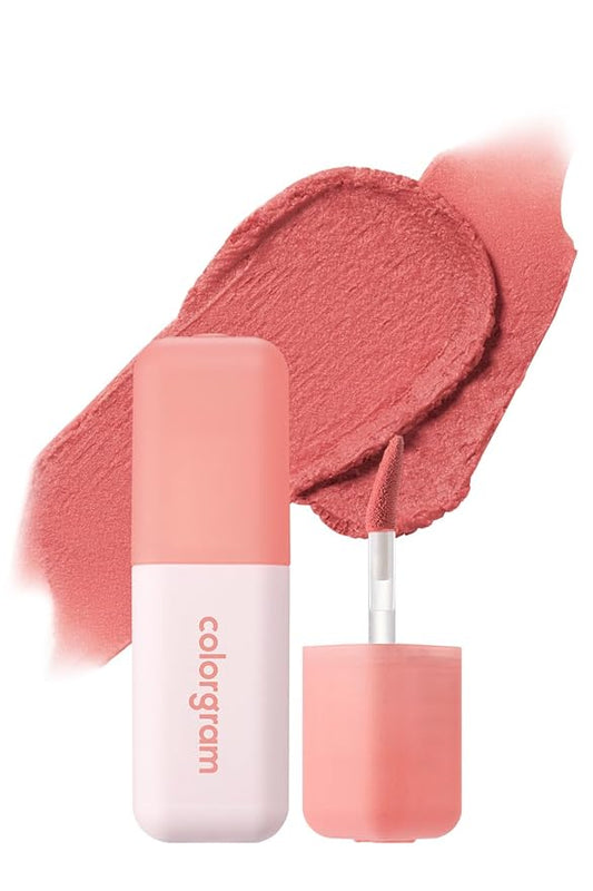 COLORGRAM NUDE BLUR TINT 16 ROMANTIC CORAL | Soft Velvet Matte Liquid Lipstick & Cheek Tint | Lightweight Blurring Tint for a Smooth & Airbrushed Finish | Long-Lasting & Non-Sticky Formula-Velvo Beauty