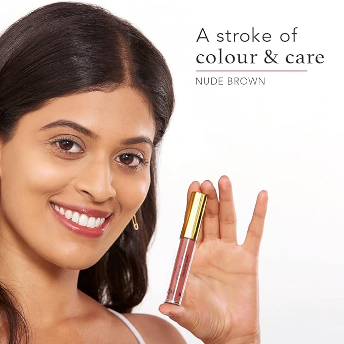 Oh-So-Luxe Liquid Tinted Lip Balm, Hydrating & Nourishing Tinted Lip Oil for dry dark lips, results in Soft & Glowing Lips, Moisturizing, Non-Sticky Brown Shade - 0.10 Fl Oz - RAS LUXURY OILS-Velvo Beauty