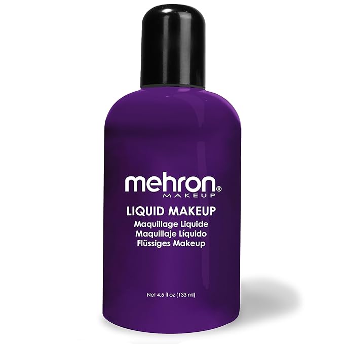 Mehron Makeup Liquid Makeup | Face Paint and Body Paint Perfect for Halloween, Cosplay I Air Brush Compatible 4.5 oz (133 ml) (PURPLE)-Velvo Beauty